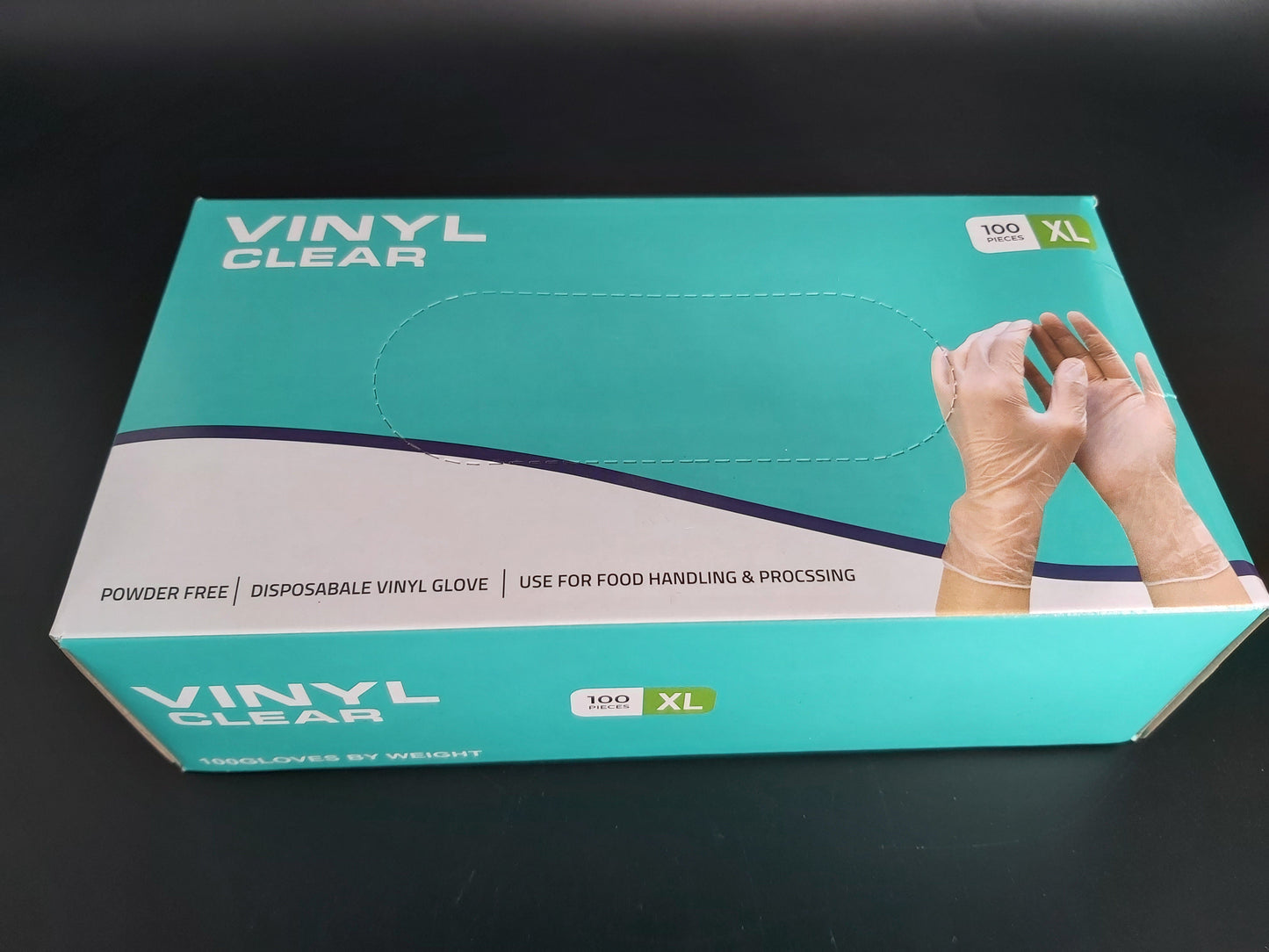XL كفوف فينيل بدون بودر